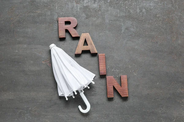 Mini Esernyő Szó Rain Grunge Háttér — Stock Fotó