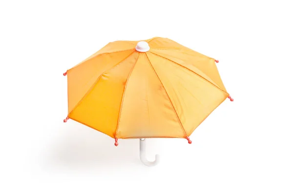 Mini Paraguas Naranja Sobre Fondo Blanco — Foto de Stock