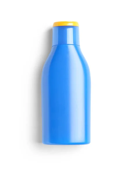 Butelka Kremu Przeciwsłonecznego Izolowana Białym Tle — Zdjęcie stockowe