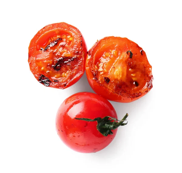 Tasty Grilled Tomatoes White Background — Stock Photo, Image