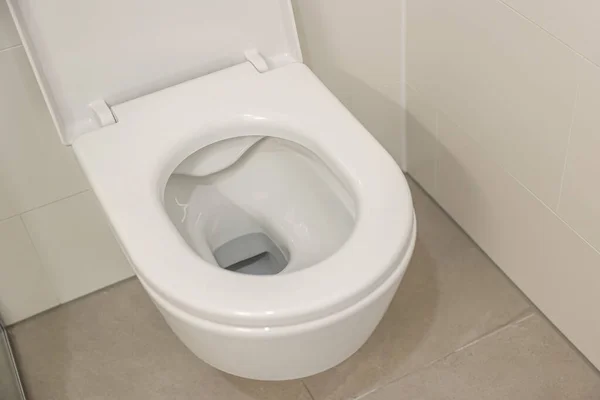 White Toilet Bowl Room Closeup — Stock Photo, Image