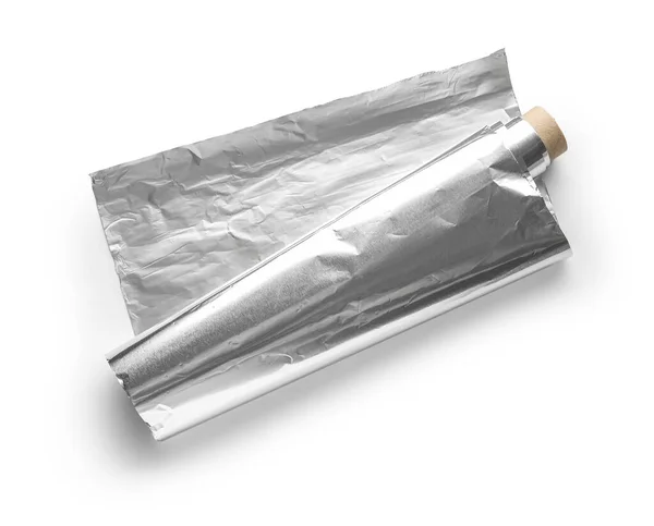 Aluminium Foil Roll Isolated White Background — Stock Photo, Image
