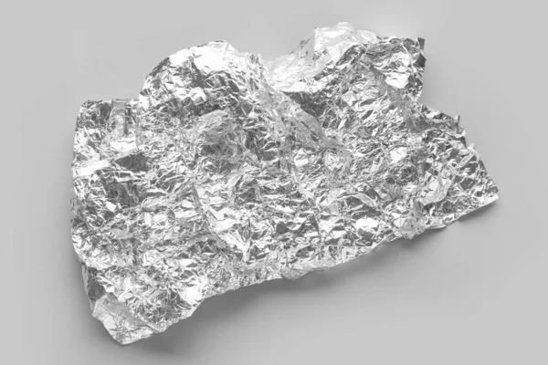 Zerknüllte Aluminiumfolie Auf Grauem Hintergrund — Stockfoto