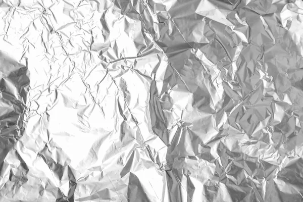 Texture Crumpled Aluminium Foil Background Closeup — Fotografia de Stock