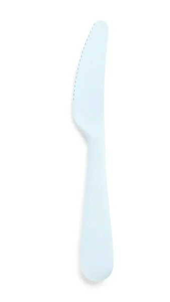 Couteau Bébé Plastique Sur Fond Blanc — Photo