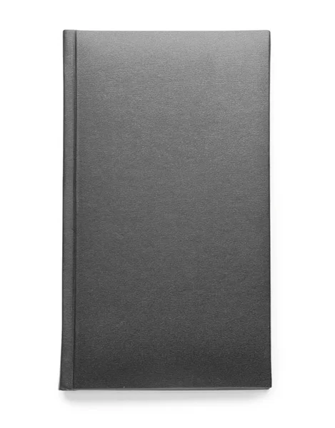 Μαύρο Σημειωματάριο Απομονωμένο Λευκό Φόντο — Φωτογραφία Αρχείου