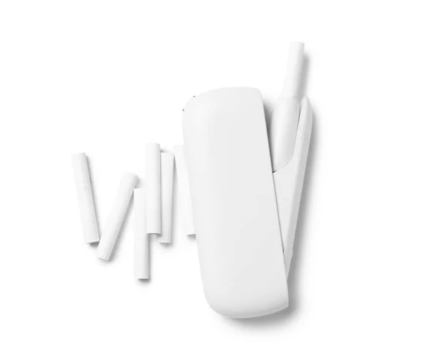 Moderno Sigaro Elettronico Bastoni Isolati Sfondo Bianco — Foto Stock