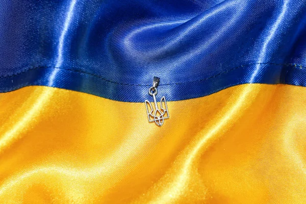 Pingente Com Brasão Armas Ucraniano Bandeira — Fotografia de Stock