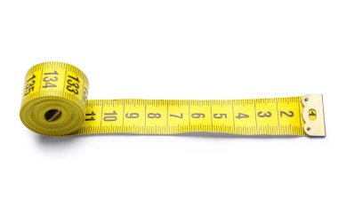 Beyaz arkaplanda sarı şerit ölçüsü
