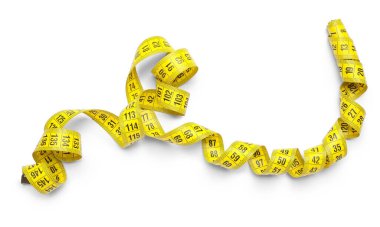 Beyaz arkaplanda sarı şerit ölçüsü