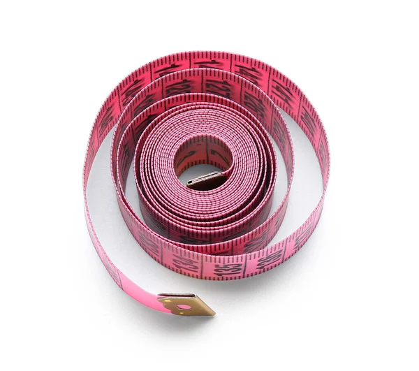 白地にピンクのテープ メジャー — ストック写真