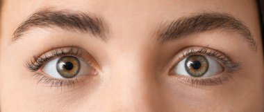 Woman with beautiful eyes, closeup