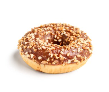 Beyaz arka plan üzerinde tatlı çikolata çörek