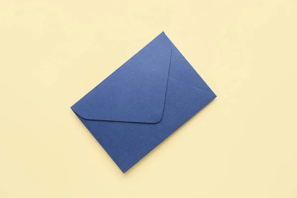 Blue Envelope Yellow Background Message Concept — Stock Photo, Image
