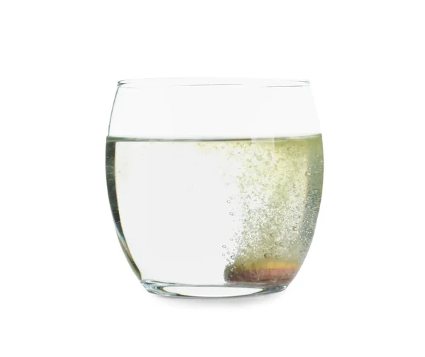 白色背景下分离的可溶性平板水杯 — 图库照片