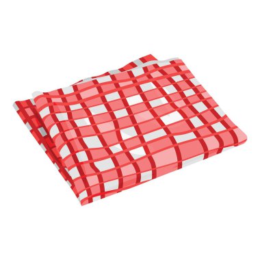 Beyaz arkaplanda katlanmış ekose