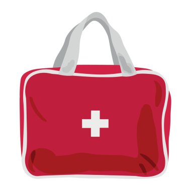 Beyaz arkaplanda ilk yardım çantası