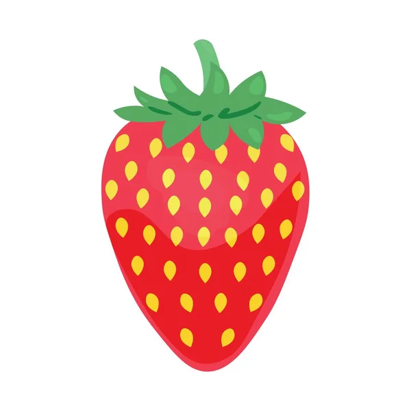 Süße Erdbeere Auf Weißem Hintergrund — Stockvektor
