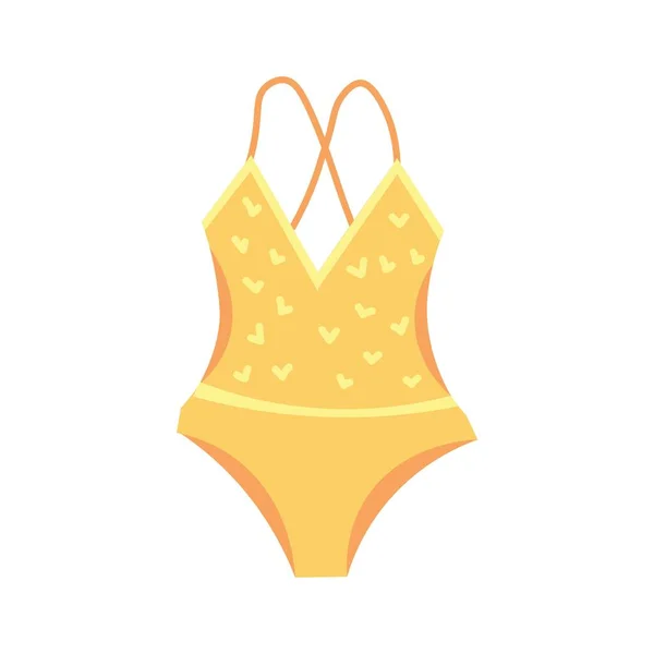 Yellow Swimming Suit White Background — Stock Vector