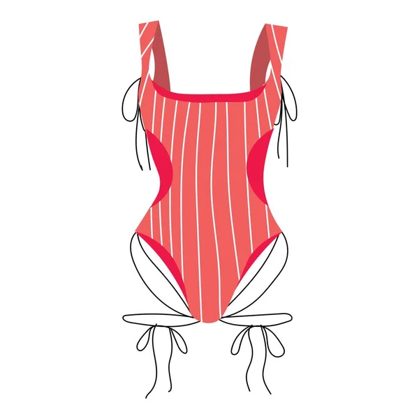 Maillot Bain Rouge Sur Fond Blanc — Image vectorielle