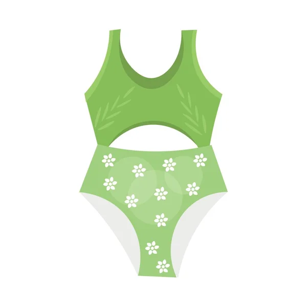 Groen Zwempak Witte Achtergrond — Stockvector