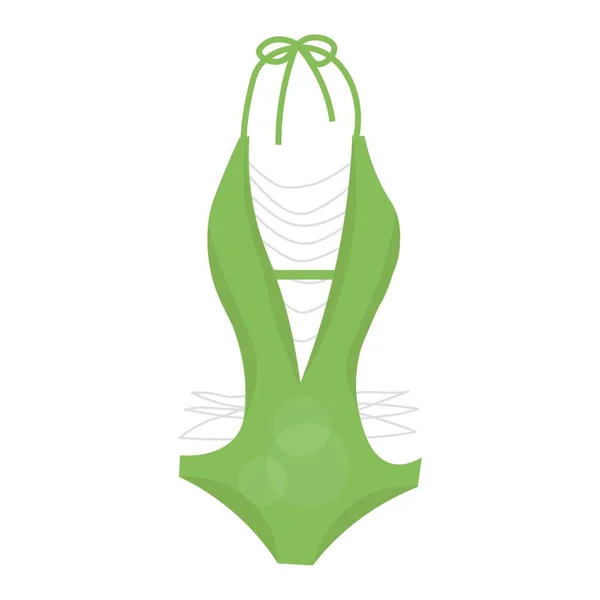 Groen Zwempak Witte Achtergrond — Stockvector