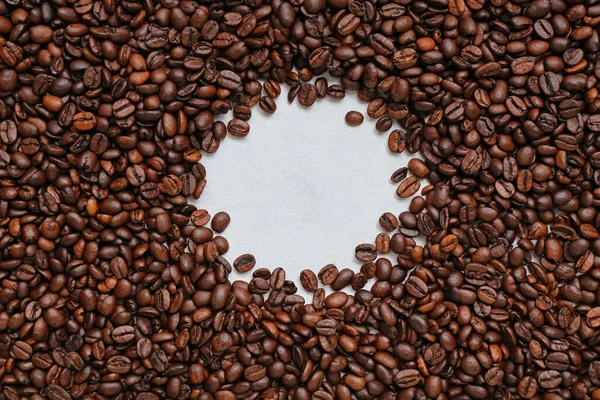 Frame Made Coffee Beans Light Background — Stock Photo, Image
