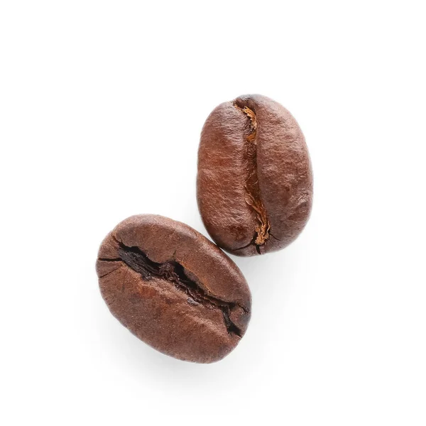 Natürliche Kaffeebohnen Auf Weißem Hintergrund — Stockfoto