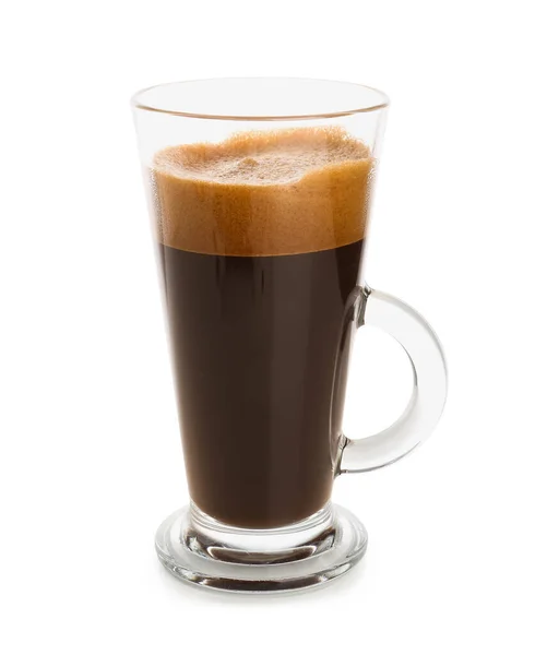 Glas Köstlichen Espresso Auf Weißem Hintergrund — Stockfoto