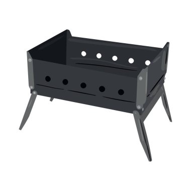 Beyaz arkaplanda kebap ızgarası