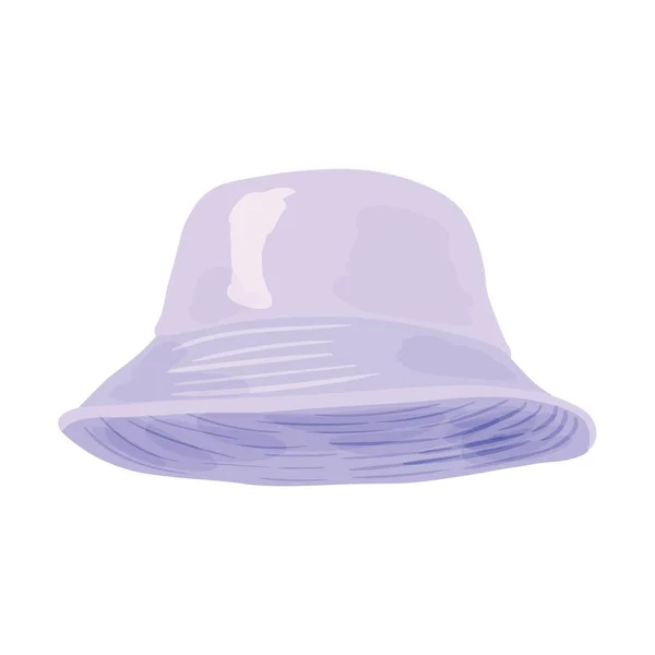 Κομψό Καλοκαιρινό Καπέλο Λευκό Φόντο — Διανυσματικό Αρχείο