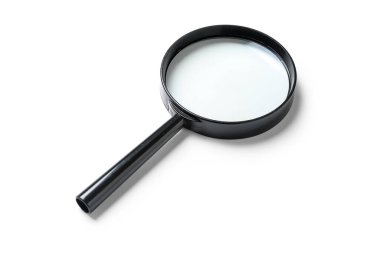 Büyüteç beyaz arkaplanda izole edildi