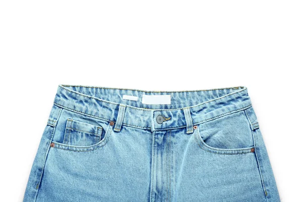 Calça Jeans Elegante Fundo Branco — Fotografia de Stock