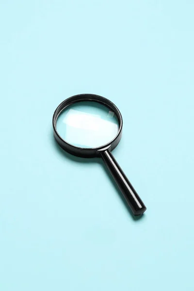 Black Mini Magnifier Blue Background — Stock Photo, Image