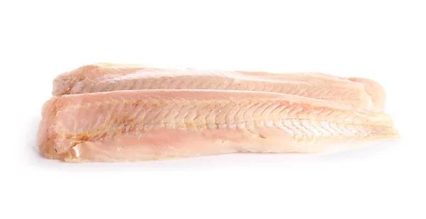 白地に隔離された生魚のフィレ — ストック写真