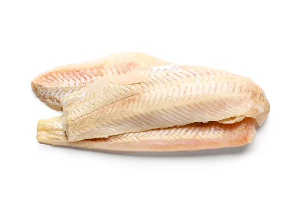 Raw Codfish Fillet Isolated White Background — Stock Photo, Image