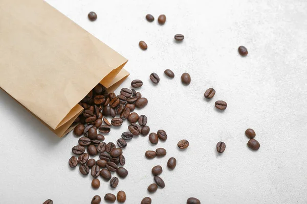 Package Coffee Beans Light Background — Stock Photo, Image