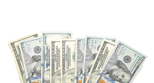 Банкноты 100 Долларов Белом Фоне — стоковое фото