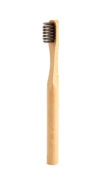 Escova Bambu Fundo Branco — Fotografia de Stock