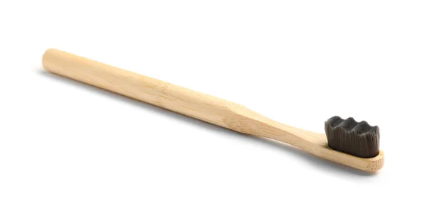 Beyaz Arkaplanda Bambu Diş Fırçası — Stok fotoğraf