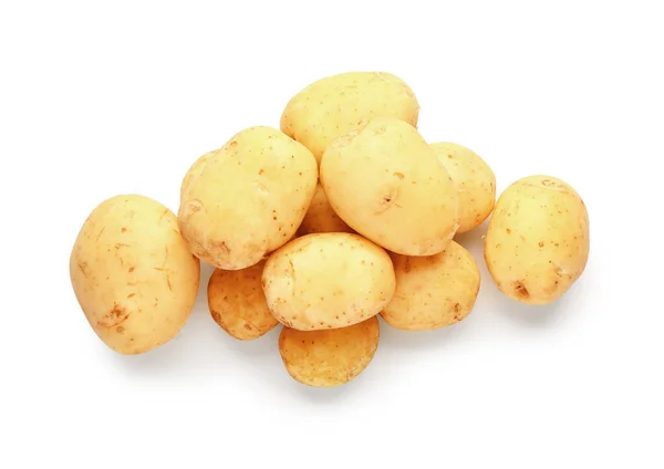 Купа Сирої Дитячої Картоплі Білому Тлі — стокове фото