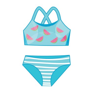 Beyaz arkaplanda kız mayosu