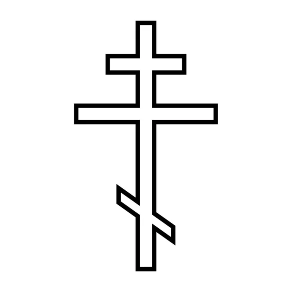 Ortodoxa Kristna Kors Vit Bakgrund — Stock vektor