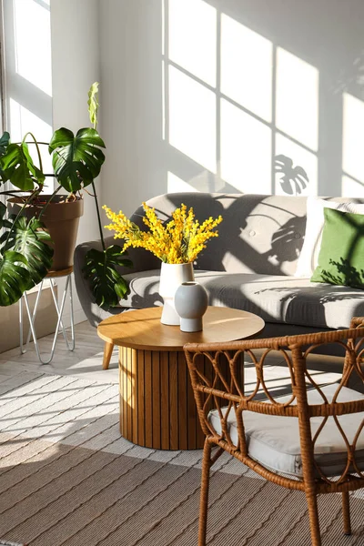Interior Bright Living Room Armchairs Sofa Coffee Table — Stock Photo, Image