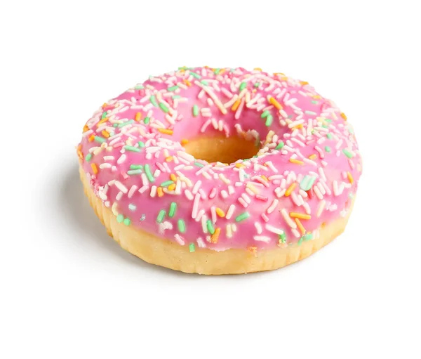 Zoete Donut Witte Achtergrond — Stockfoto