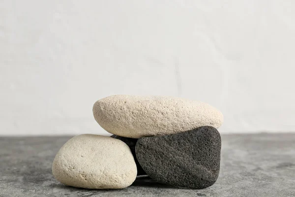 Decorative Stone Podiums Grey Table — Stock Photo, Image