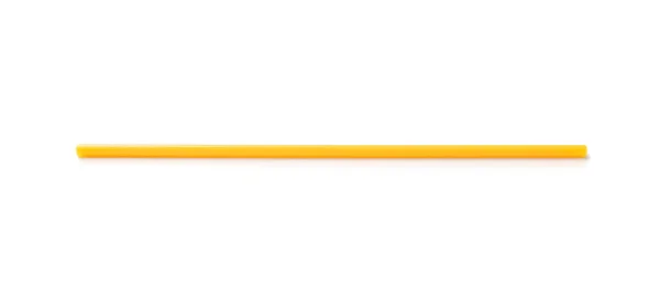Yellow Plastic Straw White Background — Stock Photo, Image