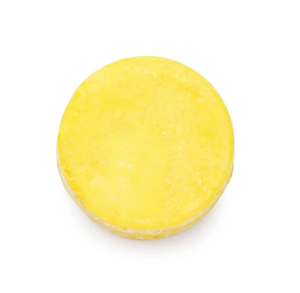 Barra Xampu Sólido Amarelo Fundo Branco — Fotografia de Stock