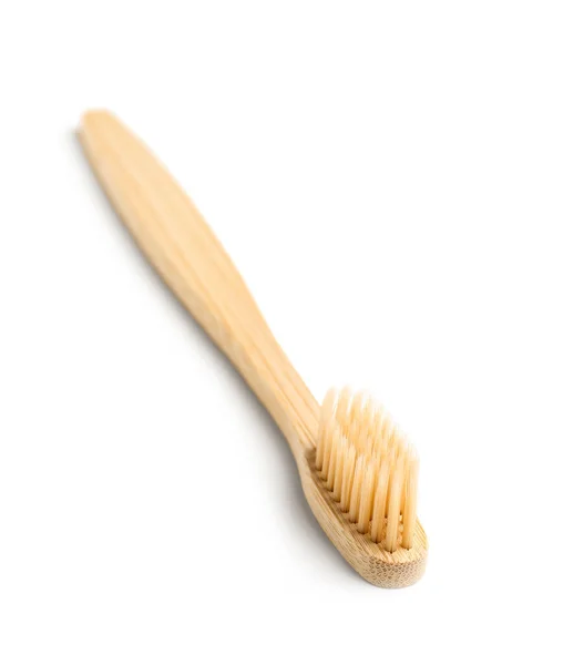 Bambusowa Szczoteczka Zębów Białym Tle — Zdjęcie stockowe