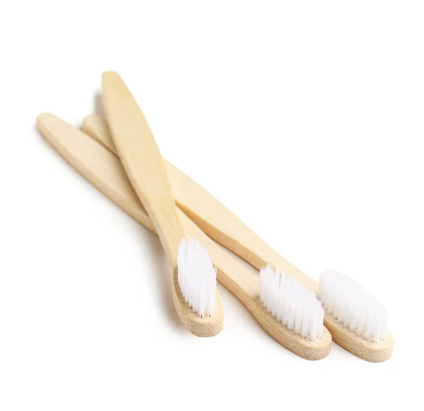 Οδοντόβουρτσα Μπαμπού Λευκό Φόντο — Φωτογραφία Αρχείου